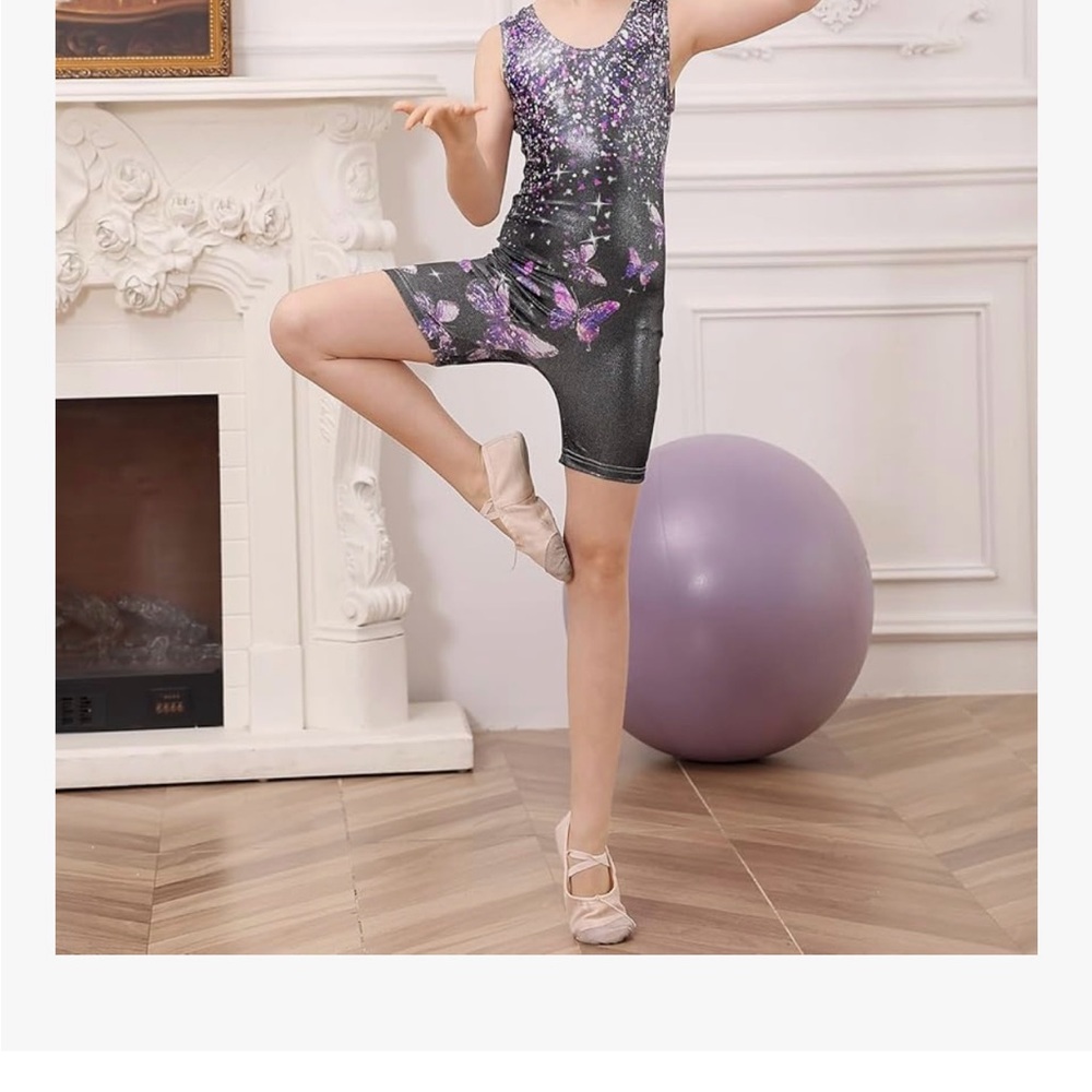Girl’s Black and Purple Dance Leotard